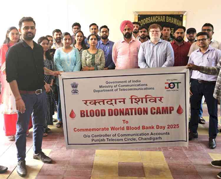 The Controller of Communication Accounts, Punjab, in collaboration with PGIMER, jointly organized a Blood Donation Camp