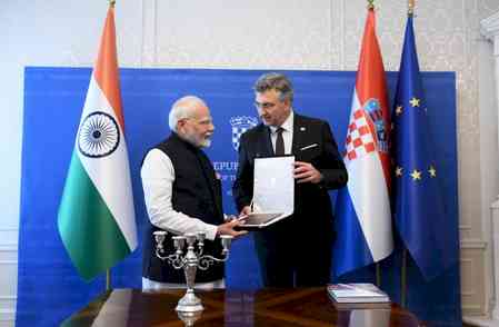 PM Modi receives special gift in Zagreb - Sanskrit grammar written by Croatian missionary in 1790