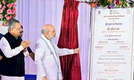 Chhattisgarh: HM Shah lays foundation stone for NFSU campus, state forensic lab 