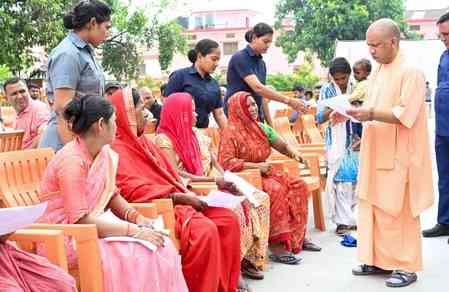 CM Yogi holds 'Janata Darshan' at Gorakhnath temple, assures resolution of issues to over 200 families 