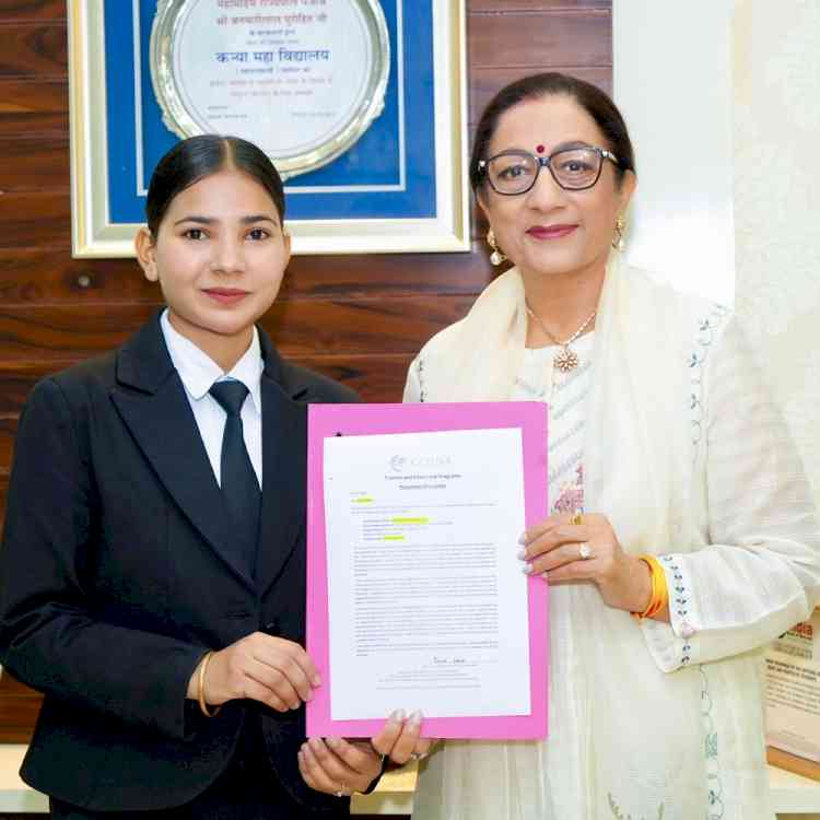 KMV’s Puneet Kaur bags International Placement