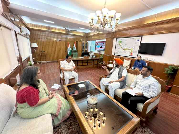 Cabinet Minister Kuldeep Singh Dhaliwal requests Union Minister C R Patil to grant funds to address flood damage and security concerns along the river Ravi in Ajnala