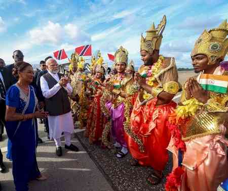 PM Modi's welcome in Trinidad turns into festival of Indo-Caribbean culture 