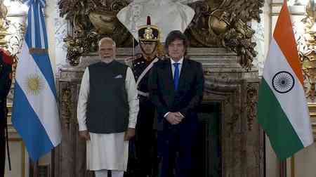 PM Modi accorded warm welcome by Argentina's President Milei at historic Casa Rosada