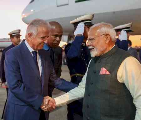 PM Modi received by Brazilian Defence Minister as he arrives in Brasilia for State Visit