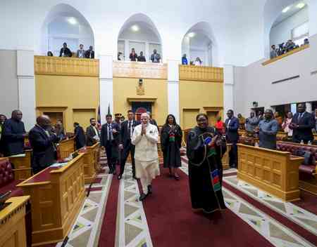 Both countries just warming up, will score faster and more: PM Modi in historic address at Namibian Parliament