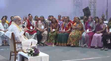HM Amit Shah holds ‘Sahkar Samvad’ with women cooperative workers of three states 