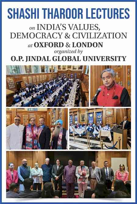 Shashi Tharoor delivers lectures at Oxford and London organised by OP Jindal Global University 
