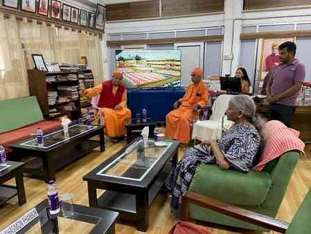 FM Sitharaman interacts with students, staff of Ramakrishna Mission Ashram school in Meghalaya