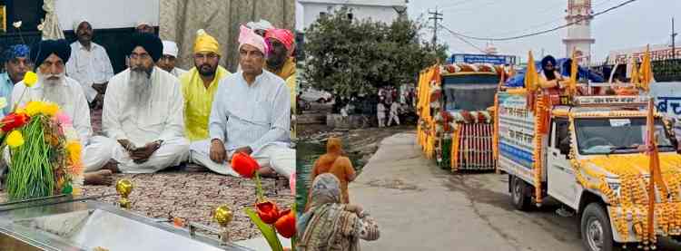 गुरु तेग बहादुर साहिब की शहादत को समर्पित नगर कीर्तन यात्रा लाखन माजरा पहुंची