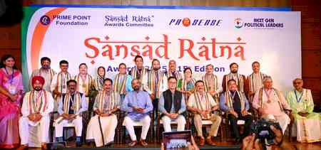 Rajasthan BJP chief Madan Rathore conferred with Sansad Ratna Award