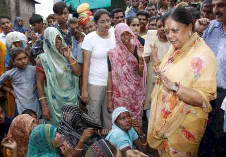 Rajasthan school roof collapse: Vasundhara Raje meets families of deceased