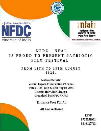 Chennai to host three-day Patriotic Film Festival from tomorrow ahead of Independence Day 