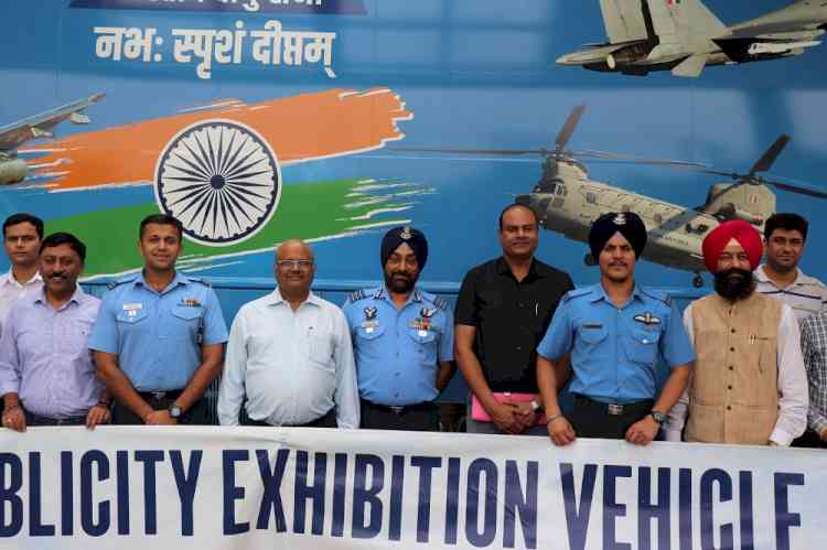 IKGPTU welcomes IAF Induction Publicity Exhibition Vehicle Drive –XVI at its Main Campus