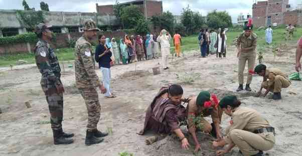 Tree Plantation Drive by NCC Unit of SDP College at Village Noorwala