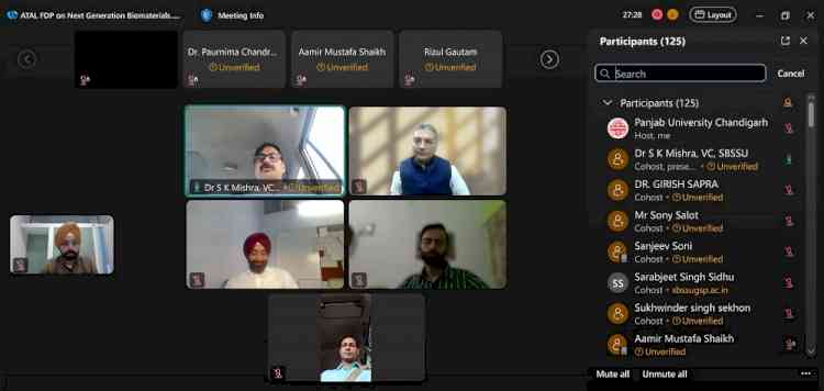 PU hosting One-Week AICTE-ATAL Online Faculty Development Programme on Next Generation Biomaterials 