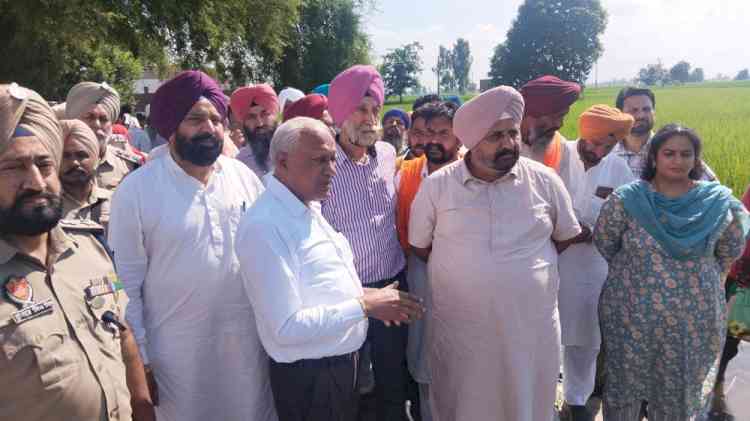Water Resource Minister Barinder Goel assures flood-hit villagers of full government support