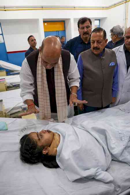 Rajnath Singh reviews ground situation, interacts with victims injured in Kishtwar cloudburst