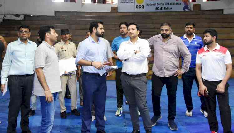 DC Sachin Gupta inspects the preparations for District-level Sports Activities