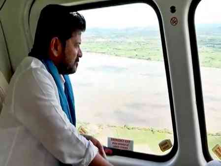 Telangana CM conducts aerial survey of flood-hit districts