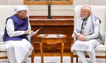 Rajasthan Guv meets PM Modi; presents copy of his book ‘Towards Abhyuday’