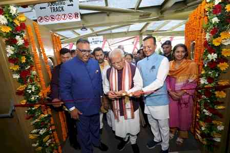 Union Minister Manohar Lal Khattar dedicates world class sports academy at JGU to the nation