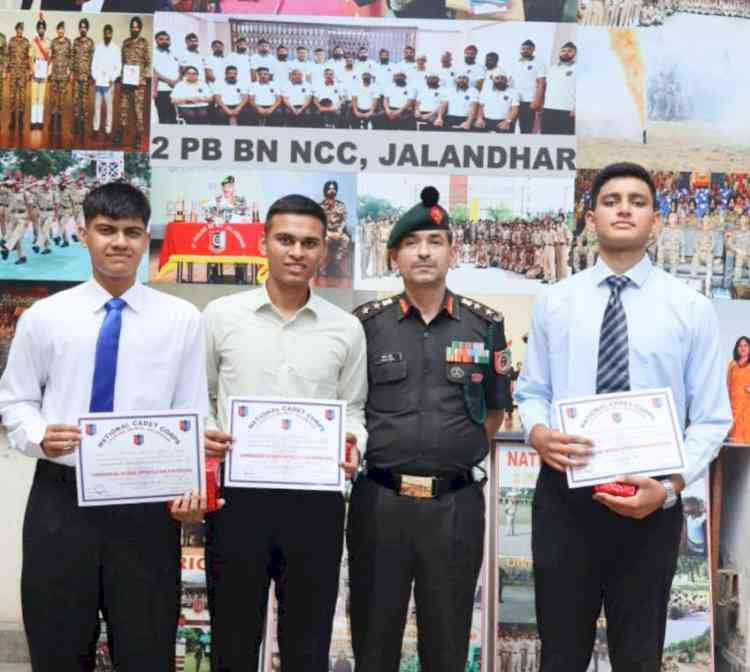 NCC Cadets who cleared for National Defence Academy were felicitated at Battalion Hq