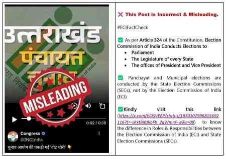 ECI slams Congress claim on Uttarakhand panchayat polls, calls it ‘incorrect and misleading’
