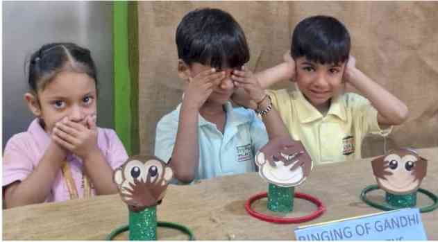 Ivy world playschool, civil lines celebrated Gandhi Jayanti with the young learners