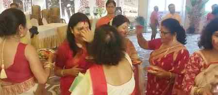 Women celebrate ‘Sindoor Khela’ on Vijayadashami marking conclusion of Durga Puja
