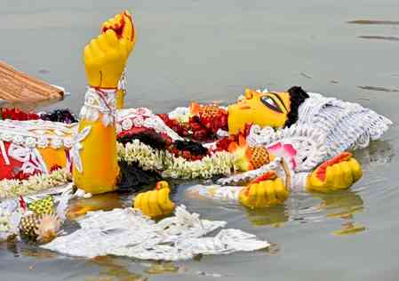 Durga idol immersion continues in Tripura after five-day festivities