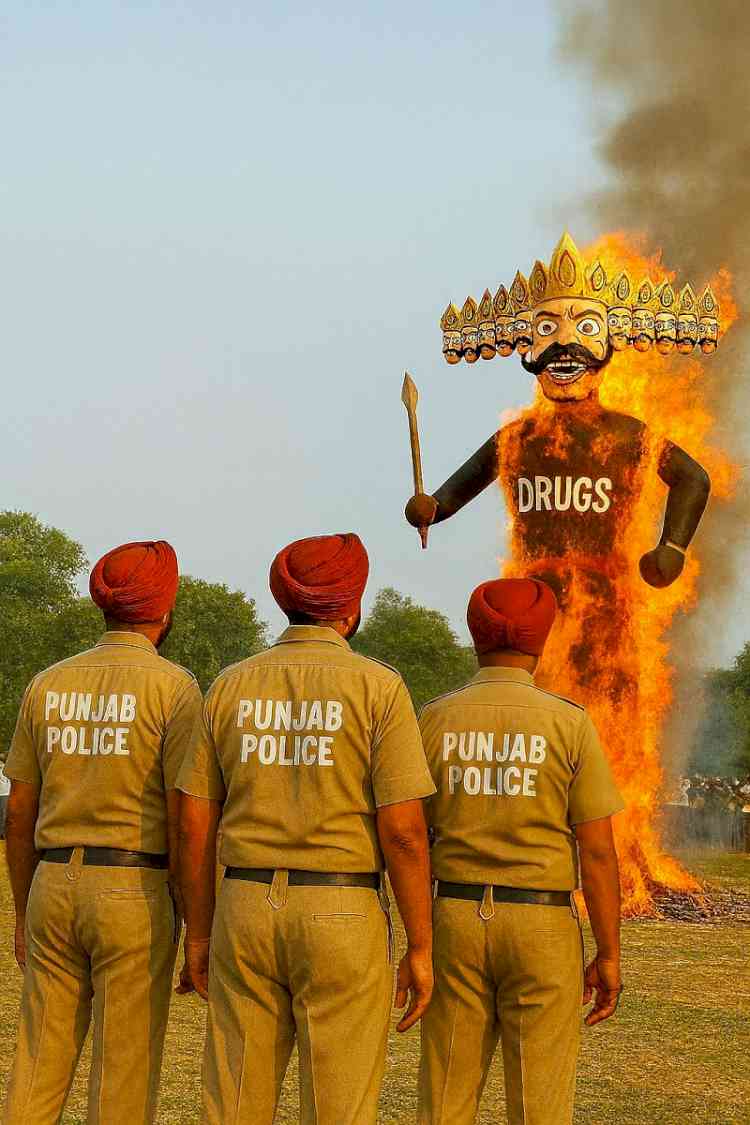 Punjab Police’s Fiery Pledge on Dussehra; War on Drugs Gets Symbolic Victory in Punjab