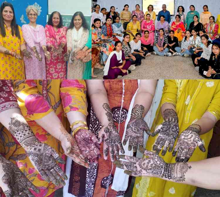 करवा चौथ के उपलक्ष्य में शहर में रही मेहंदी लगाने की धूम