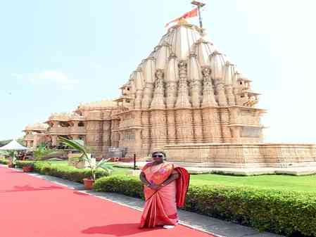 President Murmu offers prayers at Somnath Temple in Gujarat; visits Gir National Park