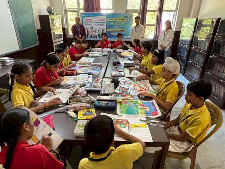 Bank of India organises drawing competition in Adarsh Public Smart School