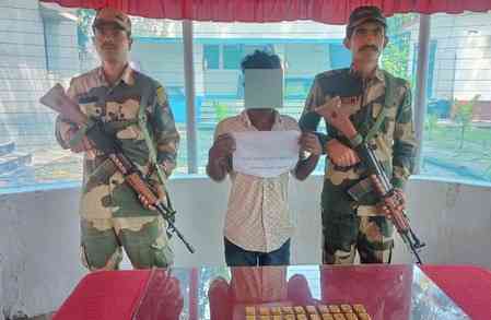 BSF arrests smuggler with gold biscuits valued at Rs 2.82 crore near Bangladesh border