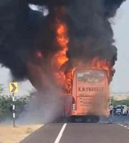 15 injured as bus catches fire on Jaisalmer–Jodhpur Highway