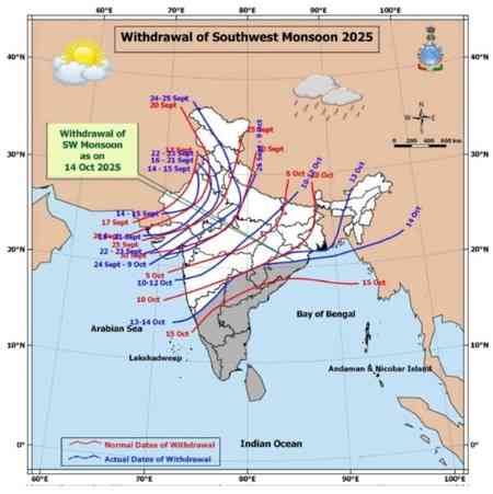 Southwest monsoon withdraws from Northeast India, IMD predicts dry spell ahead