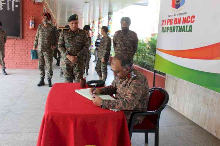 Jalandhar Group Commander, Brig AK Bharadwaj visit to 21 Pb Bn NCC Camp at APS Beas