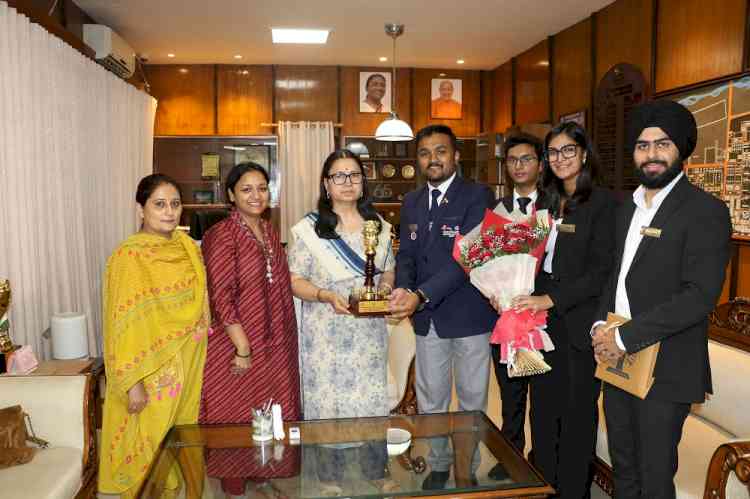 PU Vice-Chancellor Prof. Renu Vig Felicitates UILS Alumnus Ujjawal Aggarwal for Receiving the Prestigious NSS President’s Award
