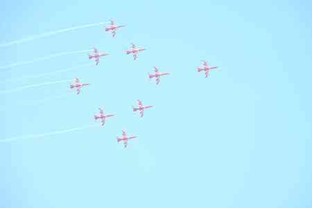 IAF's Surya Kiran aerobatic team lights up Gujarat's Mehsana skies