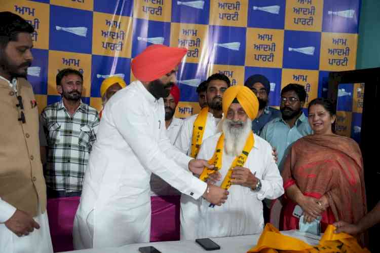 Major Setback for Akali Dal in Tarn Taran; Sitting Akali Sarpanch Jashandeep Singh, Along with His Supporters, Joins Aam Aadmi Party