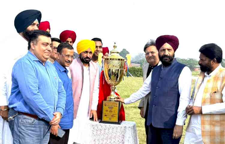 CM Punjab Bhagwant Mann Unveils S.Angad Singh Memorial 11th CICU Corporate T-20 Cricket Tournament Trophy