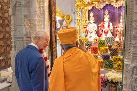 Royal tribute to faith and service: King Charles III and Queen Camilla visit BAPS Neasden Temple