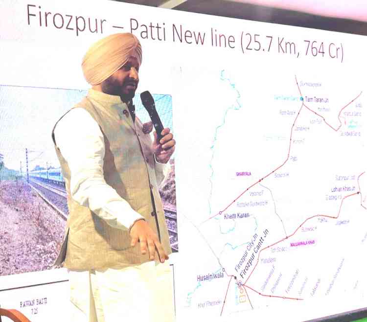 Ministry of Railways Sanctions Ferozepur–Patti Rail Link Project (25.72 km): Ravneet Singh Bittu Union Minister of State for Railways and Food Processing Industries