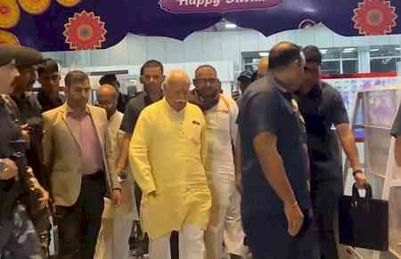 Rajasthan: RSS chief Mohan Bhagwat arrives in Jaipur to participate in centenary celebrations