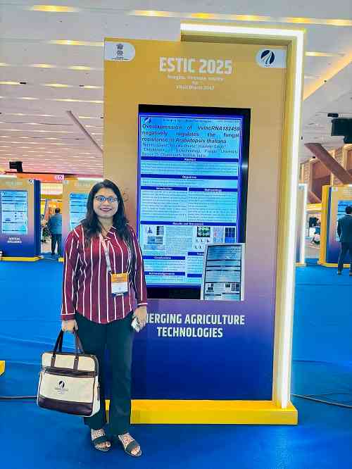 PU Research Scholar Nandni Wins Outstanding Poster Award at ESTIC 2025 for Study on Fungal Resistance in Grapes