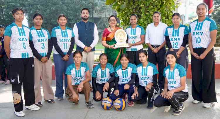 KMV’s Volleyball Team Bags Champion Position in State-Level Volleyball Tournament