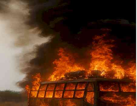 Rajasthan: Another sleeper bus catches fire after hitting high-tension line; woman injured
