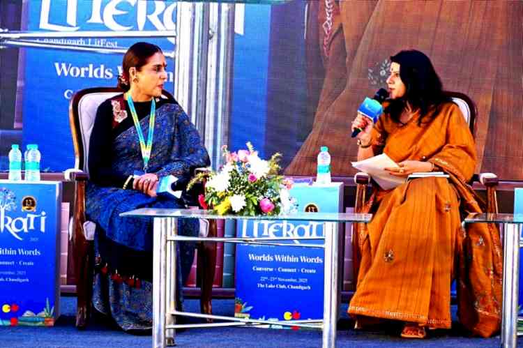 Mythology author Shalini Modi, Spiritual Guide Krishnapad Das converse ‘Spiritual Chords - Stories of Change & Choice’ at The Chandigarh Literature Festival